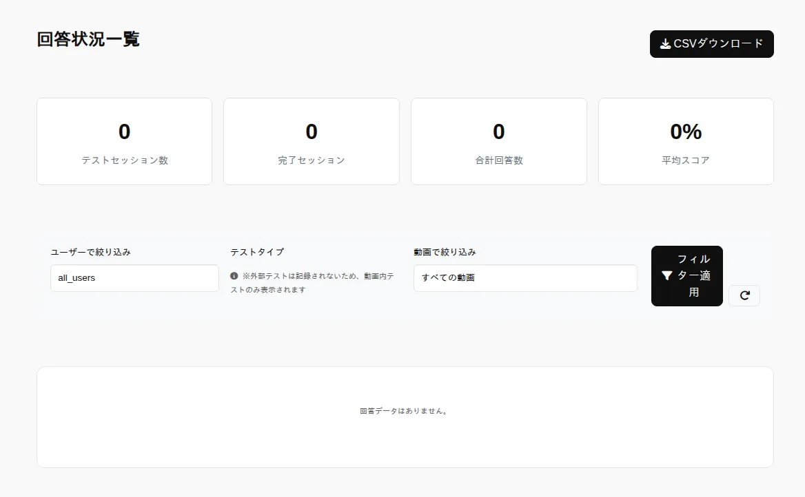 回答状況一覧画面